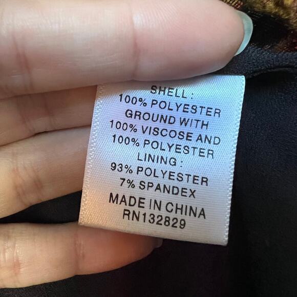 X by NBD Multicolor Metallic Velvet Cropped Peplum Blouse Size S - Picture 6 of 7